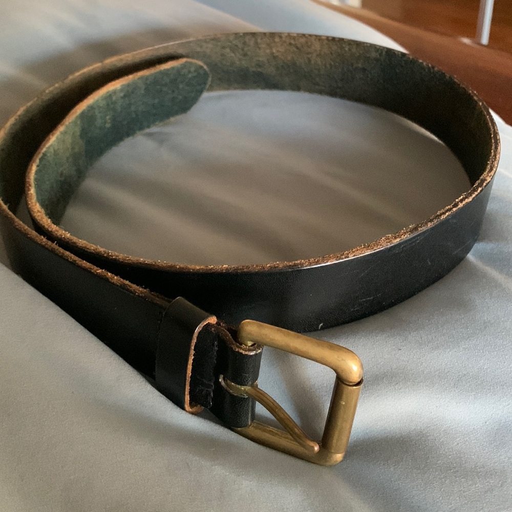 Polo Ralph Lauren Italian Saddle brass buckle belt waist 30